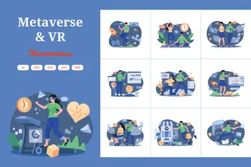 VR & Metaverse Illustration Pack