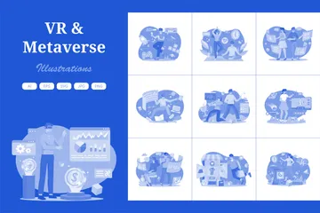 VR Metaverse Illustration Pack