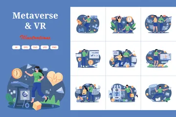 VR e metaverso Pacote de Ilustrações