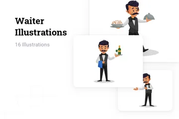 Waiter Illustration Pack