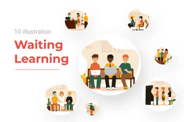 Waiting Learning Illustration Pack