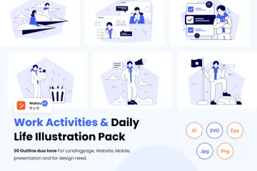 Wakku V2 Work Activities & Daily Life Illustration Pack