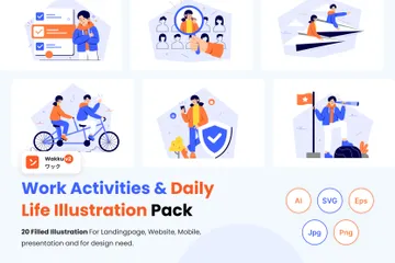 Atividades de trabalho e vida diária do Wakku V2 Illustration Pack