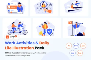 Wakku V2 Work Activities & Daily Life Illustration Pack