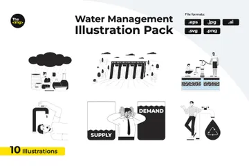 Wasserverwaltung Illustration Pack