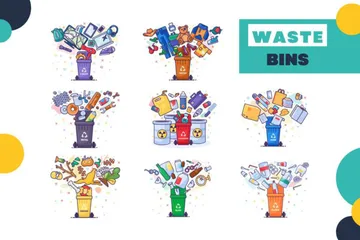 Waste Bins Illustration Pack