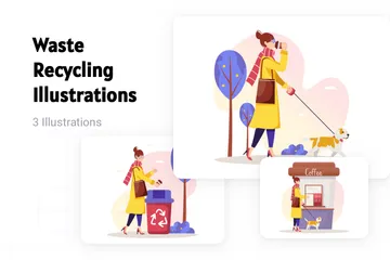 Waste Recycling Illustration Pack
