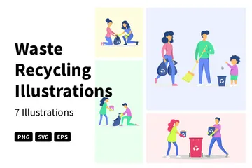 Waste Recycling Illustration Pack