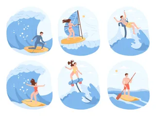 Water Activities Illustration Pack