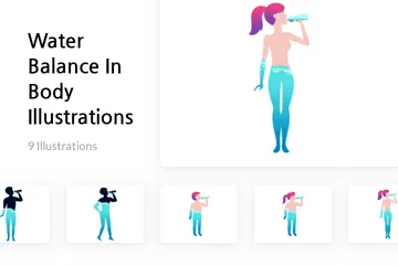Water Balance In Body Illustration Pack