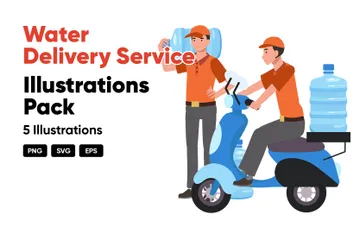 Water Delivery Service Illustration Pack