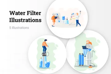 Water Filter Illustration Pack