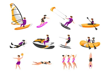 Water Sport Illustration Pack
