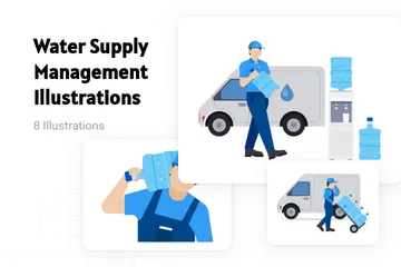 Water Supply Management Illustration Pack