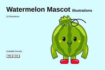 Watermelon Mascot Illustration Pack