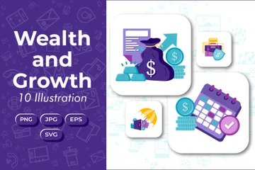 Wealth And Growth Illustration Pack