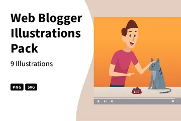 Web Blogger Illustration Pack