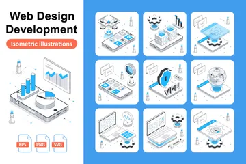 Web Design And Development Illustration Pack
