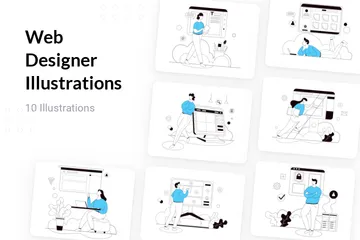 Free Web Designer Illustration Pack