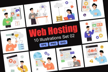 Web Hosting Set 02 Illustration Pack