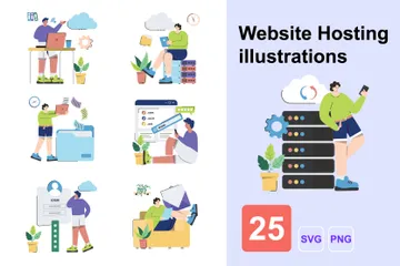 Website Hosting Illustration Pack