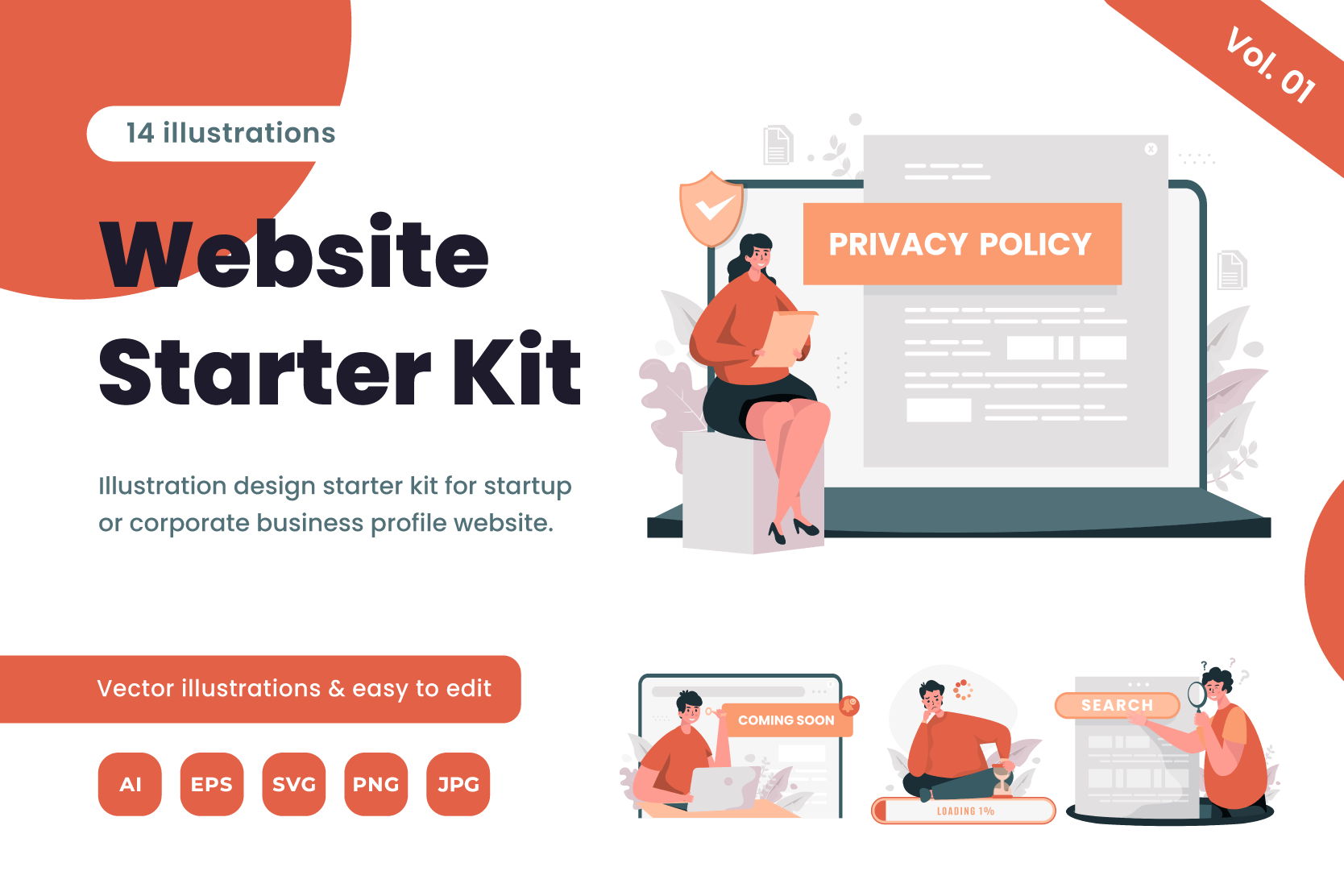  Website Profile Starter Kit Illustration Pack - 20 Free Download Design & Development Illustrations | IconScout