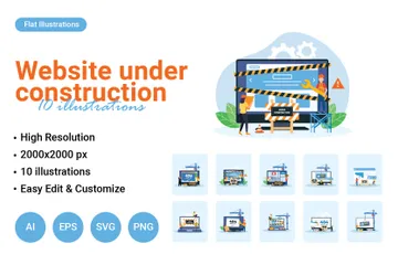 Website Under Construct Illustration Pack