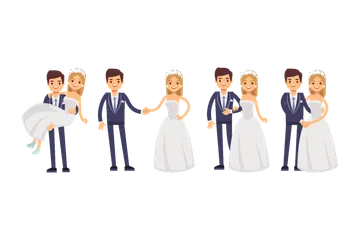 Wedding Couple Illustration Pack