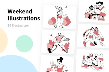 Fin de semaine Pack d'Illustrations