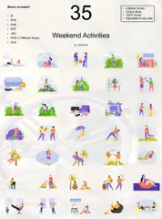 Weekend Activities Illustration Pack