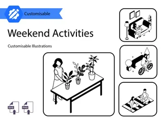 Weekend Activities Illustration Pack