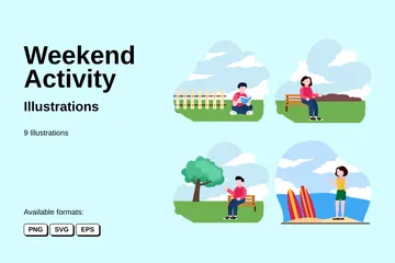 Weekend Activity Illustration Pack