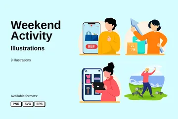 Weekend Activity Illustration Pack