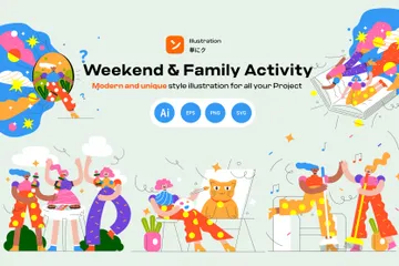 Weekend & Family Activity Illustration Pack