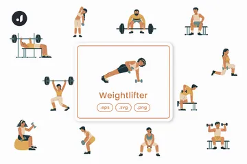 Weightlifter Illustration Pack