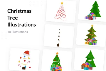 Weihnachtsbaum Illustrationspack