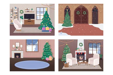 Weihnachtsdekorationen Illustrationspack