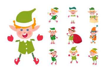 Weihnachtselfe Illustrationspack