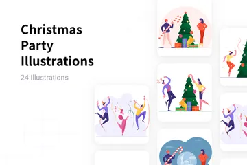 Weihnachtsfeier Illustrationspack