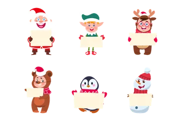 Weihnachtsfiguren Illustrationspack