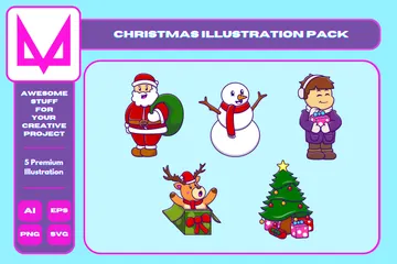 Weihnachtsfiguren Illustrationspack