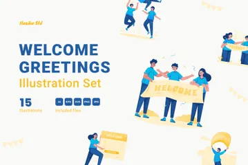 Welcome Greetings Illustration Pack