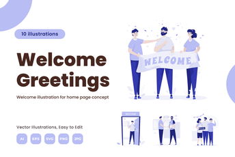 Welcome Greetings Illustration Pack