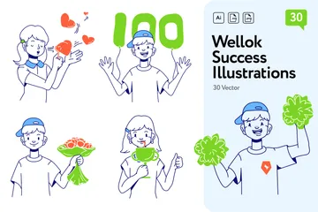 Wellok Erfolg Illustrationspack