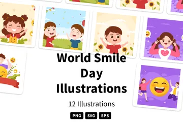 Welttag des Lächelns Illustrationspack