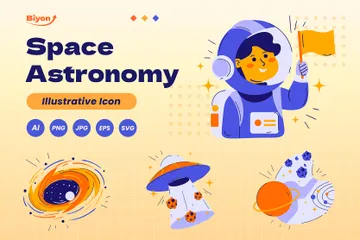 Weltraumastronomie Illustrationspack