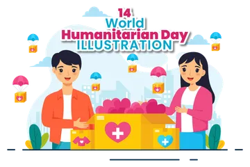 Welttag der humanitären Hilfe Illustrationspack