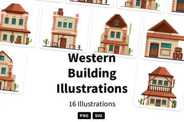 Western Building Illustration Pack