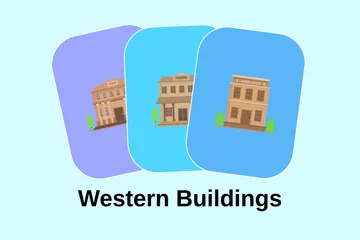 Western Buildings Illustration Pack