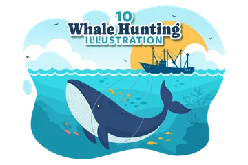 Whale Hunting Illustration Pack